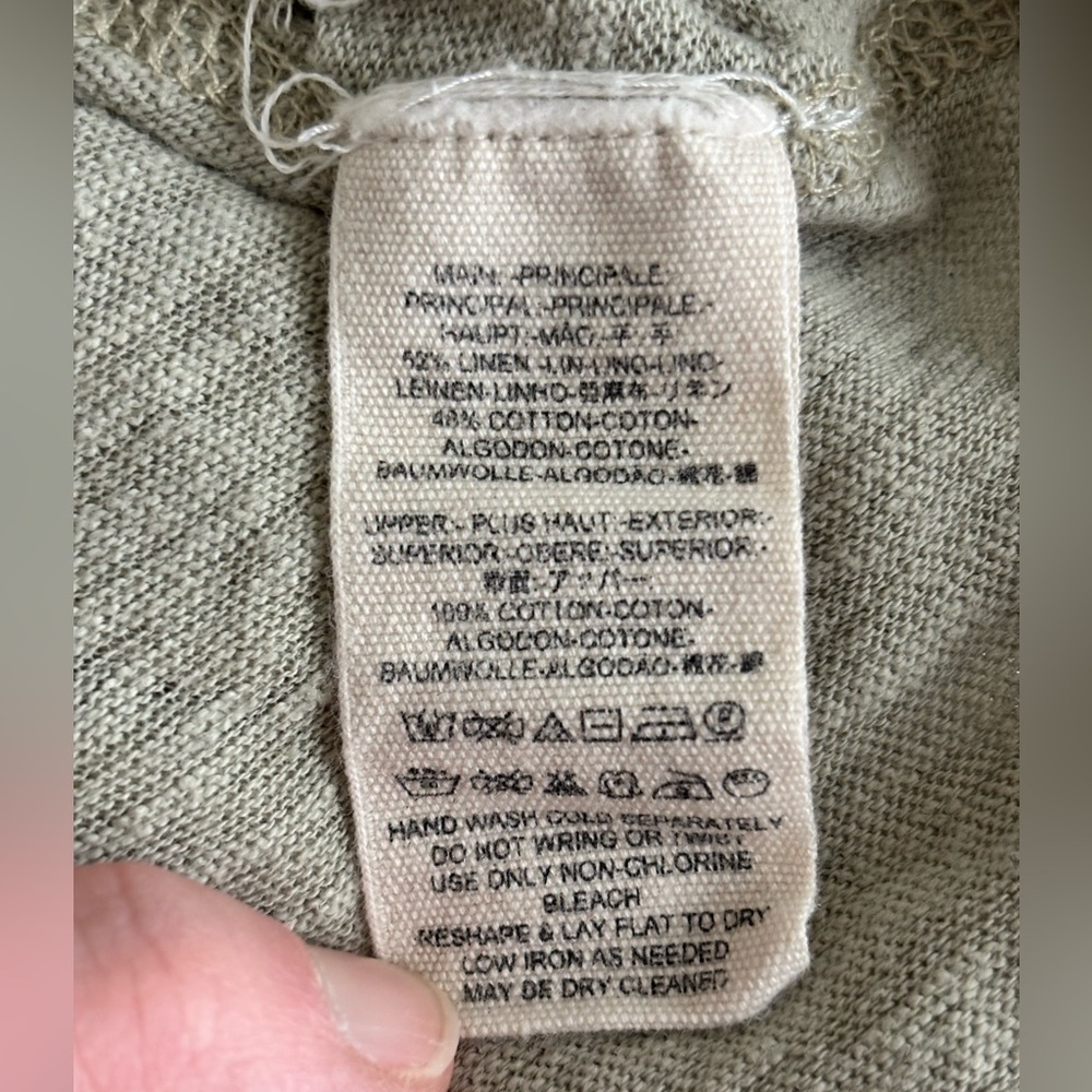 Free People Olive Down Under Linen & Cotton Henley Top - Picture 6 of 6
